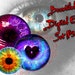 Eyes Digital Circle Download Printable Images Collage Sheet Set Jewelry Making Super Beautiful Round Monster Animals Dragon Scary Eyeball
