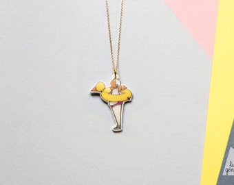 Porcelain "Buoy" pendant necklace. Gold or silver plated chain. Women necklace. Handmade necklace. The generous