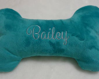 Dog Bone - Embroidered Bone - Double Squeaker Dog Toys - Personalized with Name and Birthdate or Gotcha Date - 6" , 10" or 12"