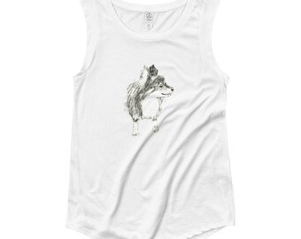 Little Dog Cap Sleeve Tank Top