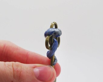 Harry Potter, handmade, Ravenclay, snake, vintage-style key, jewellery charm