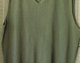 Sweater Top/ Sage Knit Pullover/ Oversize Top/ Thrifted Sweater/ Size 26-28/ Shabbyfab Funwear
