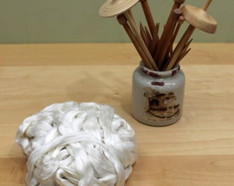 Cultivated Silk - Undyed Spinning Fiber (4oz)