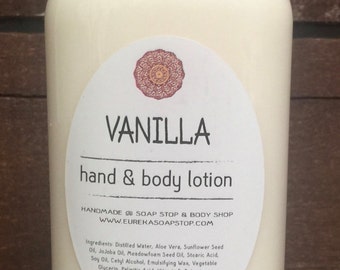 Vanilla Handmade Hand & Body Lotion - One 4 oz Bottle