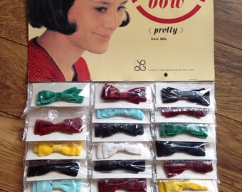 Vintage velvet hair bow clips various colours