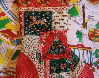 christmas calico quilted stocking