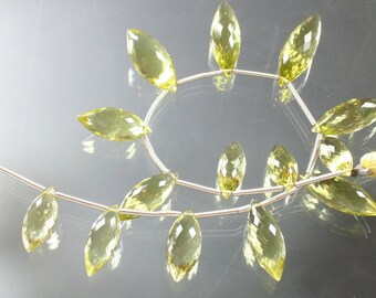 AAA Lemon Quartz Faceted Rice Briolettes