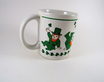 Vintage St. Patrick's Day Leprechaun Shamrock Mug