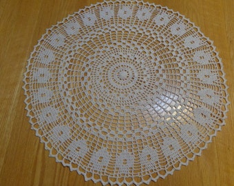 Large round hand crocheted doily