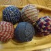Rag Balls, Homespun Rag Balls, Christmas Bowl Filler, Patriotic Rag Balls, Primitive Rag Balls, Country Decor, Set of Rag Balls, Rustic Ball