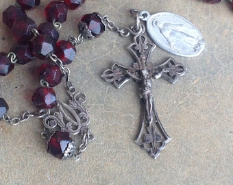 Antique Rosary, Catholic Rosary, Prayer Beads, Catholic Gifts, Catholic, Rosary Beads, Silver Rosary, Rosary, Christian Gifts