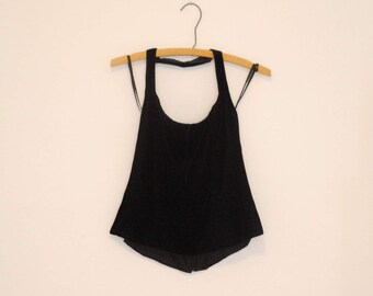Black Velvet Halter Top - Early 90s