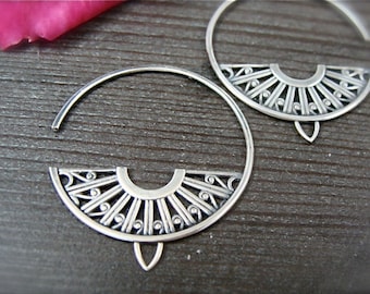deco hoops ... sterling silver earrings