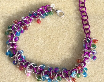 Shaggy loops chainmaille bracelet