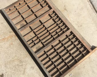 Vintage Wooden Printers Tray - letterpress drawer - hamilton printers drawer - letterpress cabinet drawer