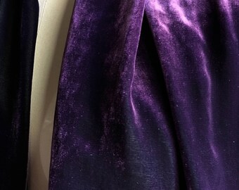 PURPLE Silk Velvet Fabric from France for Garments, Costumes