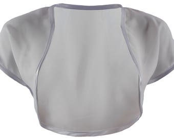Ladies Silver Grey Chiffon Bolero Shrug Sizes 4-32