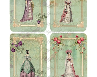 INSTANT DOWNLOAD - Jane Austen No 88J - 3x5 - Printable Digital Collage Sheet - DownLoad - Tags - Romantic