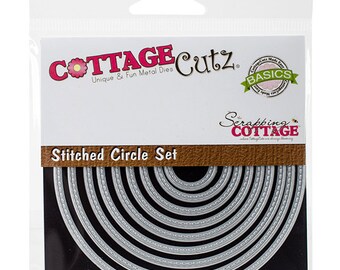 CottageCutz - Basics Dies - 9 Pack Stitched Circle - To 3.75in