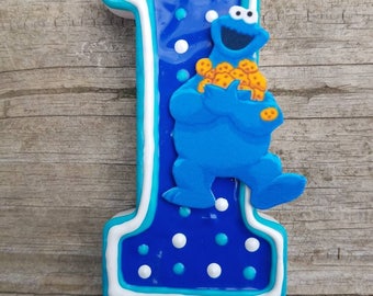 Cookie Monster Birthday candle, Sesame Street Birthday Candle