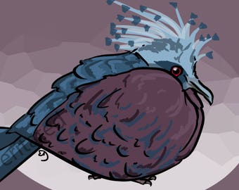 Victoria Crowned Pigeon Print