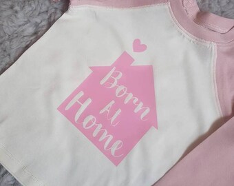 Baby / toddler born at home home birth baseball t-shirt
