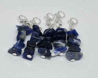 Blue sodalite stitch markers