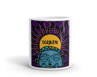 Moon Goddess Mug, Taino Art,moon God, Taino, Boricua,