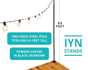 IYN Pole Stands (BROWN) - Hang string lights, shading or privacy screening