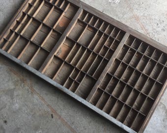 Vintage Wooden Printers Tray - letterpress drawer - hamilton printers drawer - letterpress cabinet drawer