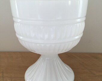 Milk Glass Pedestal Compote Bowl