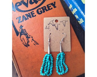 Turquoise Nugget Dangle Earrings
