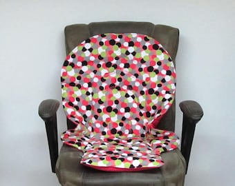 Graco Blossom or Duo diner pink dots high chair pad baby accessory replacement pad, chair cushion, kids feeding chair nursery, dots on pink