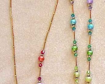 RAINBOW CRYSTAL handmade with Swarovski Crystals Elements Eyeglass Chain Holder Silver or Gold