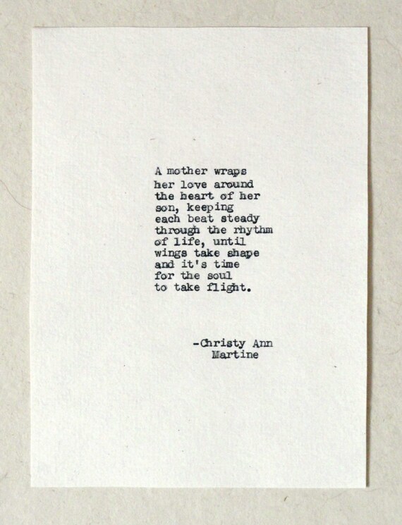 Mothers Day Gift from Son - Mother Son Gifts - Poem - Hand Typed by Poet on Antique Typewriter