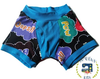 BOOM Fundies - Underwear for kids - Briefs - Boxers - Potty training - Comic words - Boys undies - POW - Superhero kids