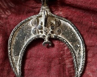 Old Bronze Vertility Symbol Pendant, Incl. Tuareg Leather Cord, West Africa