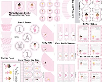 Ballerina 1st Birthday, Printable Ballerina Party, Ballet Birthday Party, DIY Ballet Party Printables, Ballet Party - Printables 4 Less