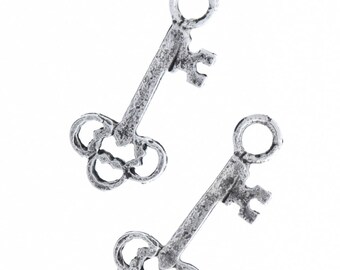 Key Charm, filigree top, sold by 6 each , Copper antique finish, 15824CS