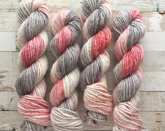 trouble sleeping | momiji bulky | hand dyed yarn | blush grey wine | 80/20 SW Merino/Nylon