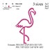Flamingo mbroidery machine,embroidery pattern,embroidery designs 3 sizes No 500 instant download