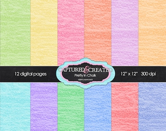 Pretty In Chalk 12 Paper Pack ****Instant Download****