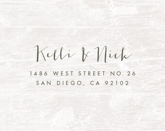 Address Stamp, Custom Address Stamp, Return Address Stamp, Calligraphy Stamp, Address Stamper, Custom Rubber Stamp, Housewarming Gift