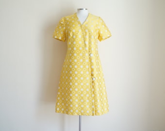 Vintage 1960s Dress / Vintage Yellow Dress