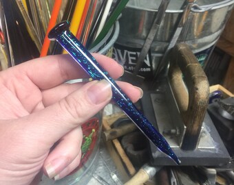 Dichroic Glass Nail Essential Oil Dabber Tool by OceanBeachGlass