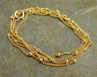 Gold Filled Satelite Chain - 16 Inch With Clasp - One Piece - gfsat16
