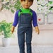 Uni-sex Dungarees and T shirt outfit for Slim 18" Dolls