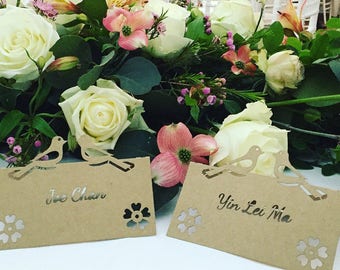 Engraved Personalised Wedding Placecard