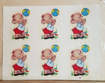 Vintage Duro Decals - Teddy Bears with Ball