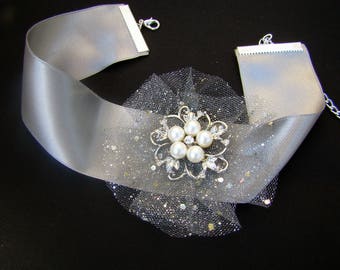 Choker necklace fairytale snow Queen silver